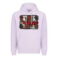 Lilac Christmas red plaid background Premium Hoodie - BarkalooDesign