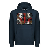 Navy Christmas red plaid background Premium Hoodie - BarkalooDesign