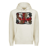 Oatmeal Heather Christmas red plaid background Premium Hoodie - BarkalooDesign