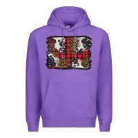 Purple Christmas red plaid background Premium Hoodie - BarkalooDesign