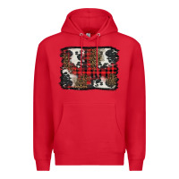 Red Christmas red plaid background Premium Hoodie - BarkalooDesign