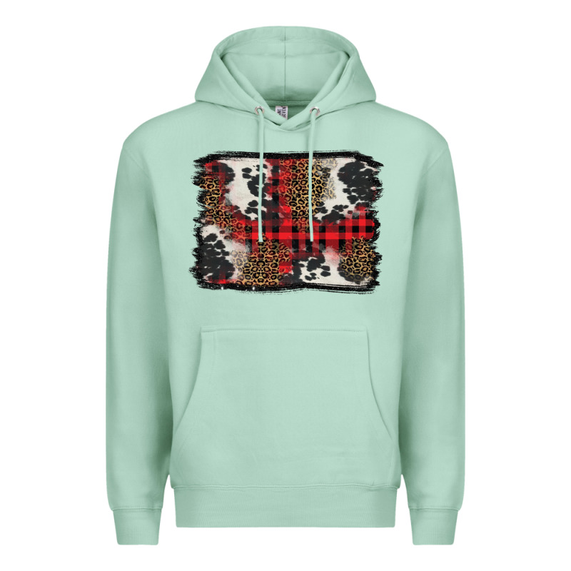 Christmas Red Plaid Background Premium Hoodie by BarkalooDesign | Teevron