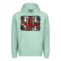 Seafoam Christmas red plaid background Premium Hoodie - BarkalooDesign