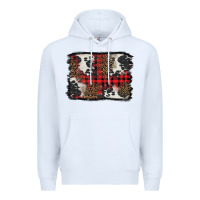 White Christmas red plaid background Premium Hoodie - BarkalooDesign