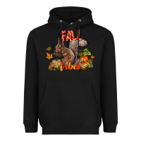 Black Fall Vibes Squirrel Heavyweight Hoodie - CowhideDigitalArt