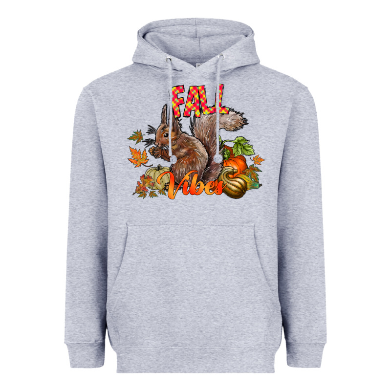 Fall Vibes Squirrel Heavyweight Hoodie by CowhideDigitalArt | Teevron
