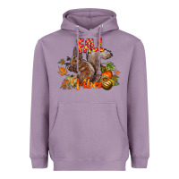 Lavender Fall Vibes Squirrel Heavyweight Hoodie - CowhideDigitalArt