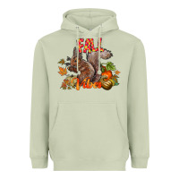 Matcha Fall Vibes Squirrel Heavyweight Hoodie - CowhideDigitalArt