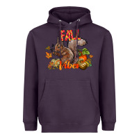 Plum Fall Vibes Squirrel Heavyweight Hoodie - CowhideDigitalArt