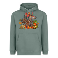 Sage Fall Vibes Squirrel Heavyweight Hoodie - CowhideDigitalArt