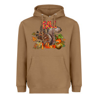 Toasted Coconut Fall Vibes Squirrel Heavyweight Hoodie - CowhideDigitalArt