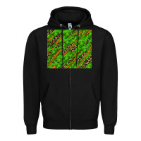 Black Distressed Shamrock And Leopard Zipper Hoodie - RanaPortraitStore