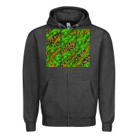 Charcoal Heather Distressed Shamrock And Leopard Zipper Hoodie - RanaPortraitStore