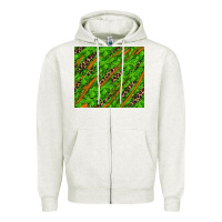 Oatmeal Heather Distressed Shamrock And Leopard Zipper Hoodie - RanaPortraitStore