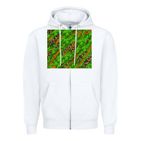 White Distressed Shamrock And Leopard Zipper Hoodie - RanaPortraitStore