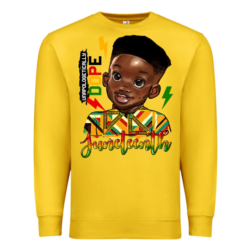 Juneteenth Black Boy Premium Sweatshirt by HRA Design Shop | Teevron