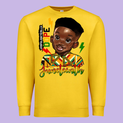 Juneteenth Black Boy Premium Sweatshirt Designed By Hra Design Shop