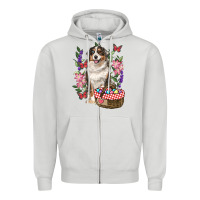 Dove Grey Easter Aussie Australian Shepherd Zipper Hoodie - RanaPortraitStore