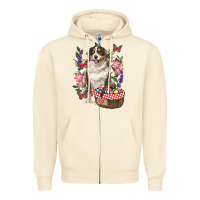 Sandshell Easter Aussie Australian Shepherd Zipper Hoodie - RanaPortraitStore
