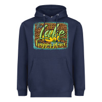 Navy the lake is my happy place Heavyweight Hoodie - HRA Design Shop