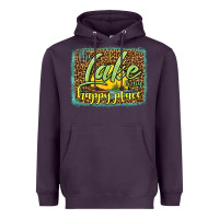 Plum the lake is my happy place Heavyweight Hoodie - HRA Design Shop