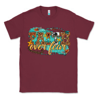 Burgundy faith over fear Classic Tee - texasbilliewilder