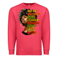 Cardinal juneteenth 1885 because my ancestors weren't free in 1776 black woman Premium Sweatshirt - HRA Design Shop