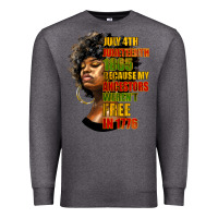 Charcoal Heather juneteenth 1885 because my ancestors weren't free in 1776 black woman Premium Sweatshirt - HRA Design Shop