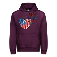 Mauve Wine 4th of july american flag heart butterfly Urban Hoodie - MaliasSmallBusiness