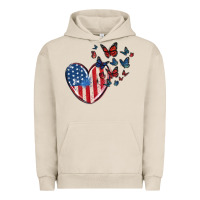 Pigment French Oak 4th of july american flag heart butterfly Urban Hoodie - MaliasSmallBusiness