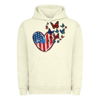 Pigment Pistachio 4th of july american flag heart butterfly Urban Hoodie - MaliasSmallBusiness