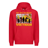Red 1st air cavalry vietnam veteran Premium Hoodie - Jasminsmagicworld