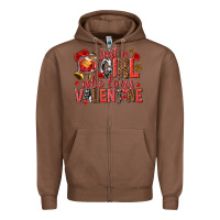 Chestnut just a girl who loves valentine Zipper Hoodie - texasbilliewilder