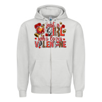 Dove Grey just a girl who loves valentine Zipper Hoodie - texasbilliewilder