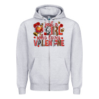 Heather Grey just a girl who loves valentine Zipper Hoodie - texasbilliewilder