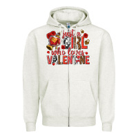 Oatmeal Heather just a girl who loves valentine Zipper Hoodie - texasbilliewilder