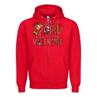 Red just a girl who loves valentine Zipper Hoodie - texasbilliewilder