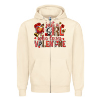 Sandshell just a girl who loves valentine Zipper Hoodie - texasbilliewilder