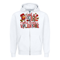 White just a girl who loves valentine Zipper Hoodie - texasbilliewilder