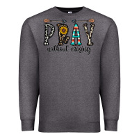 Charcoal Heather pray whithout crasing Premium Sweatshirt - CowhideDigitalArt
