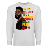 Dove Grey juneteenth 1885 because my ancestors weren't free in 1776 black man Premium Sweatshirt - HRA Design Shop