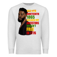 Oatmeal Heather juneteenth 1885 because my ancestors weren't free in 1776 black man Premium Sweatshirt - HRA Design Shop