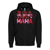 Black my favorite valentines call me mama Zipper Hoodie - texasbilliewilder