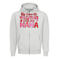 Dove Grey my favorite valentines call me mama Zipper Hoodie - texasbilliewilder