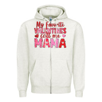 Oatmeal Heather my favorite valentines call me mama Zipper Hoodie - texasbilliewilder