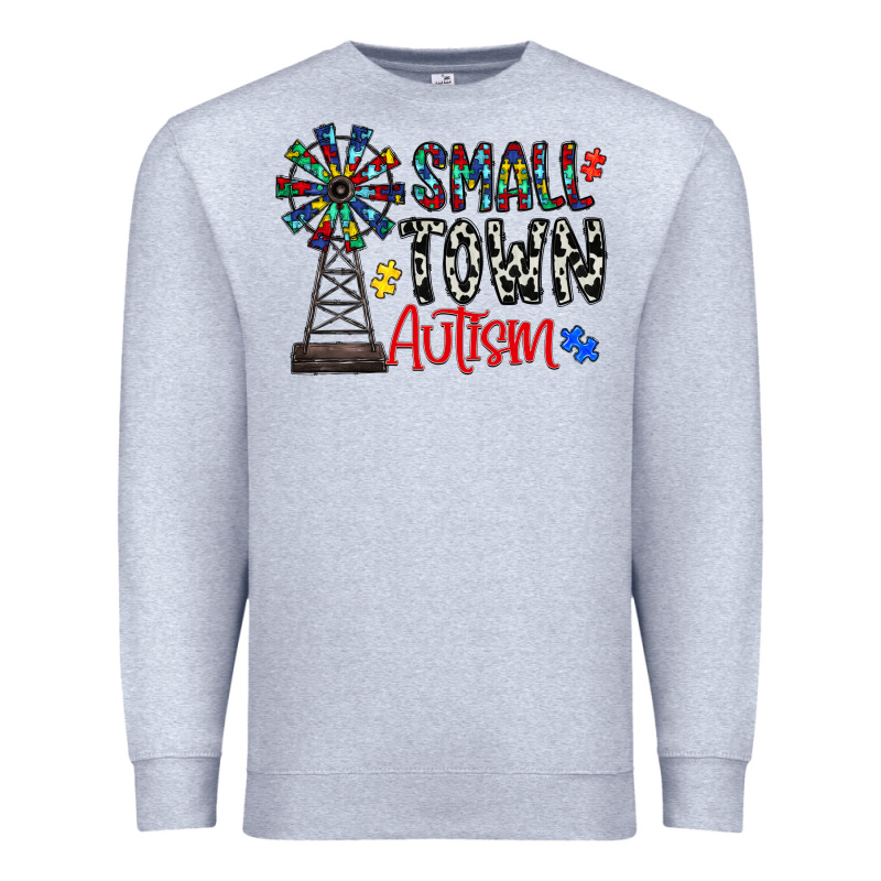Small Town Autism Premium Sweatshirt by CowhideDigitalArt | Teevron