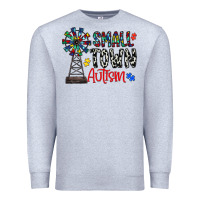 Heather Grey small town autism Premium Sweatshirt - CowhideDigitalArt