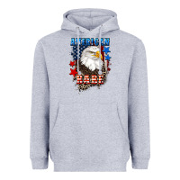 Heather Grey American Babe  4th of july Heavyweight Hoodie - CowGirlArtShop