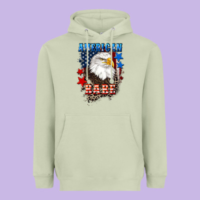 American Babe  4th Of July Heavyweight Hoodie Designed By Cowgirlartshop