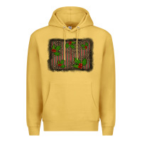 Antique Gold christmas plaid leopard mistletoe background Premium Hoodie - BarkalooDesign